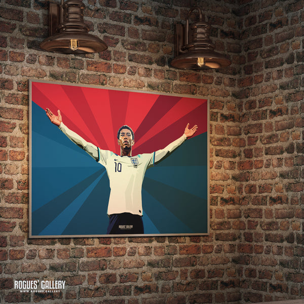 Jude Bellingham - Euro '24 England - A0, A2, A1 or A3 Pop Art Prints
