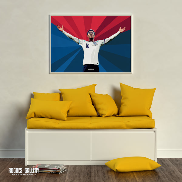 Jude Bellingham - Euro '24 England - A0, A2, A1 or A3 Pop Art Prints