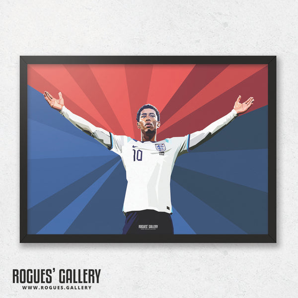 Jude Bellingham - Euro '24 England - A0, A2, A1 or A3 Pop Art Prints