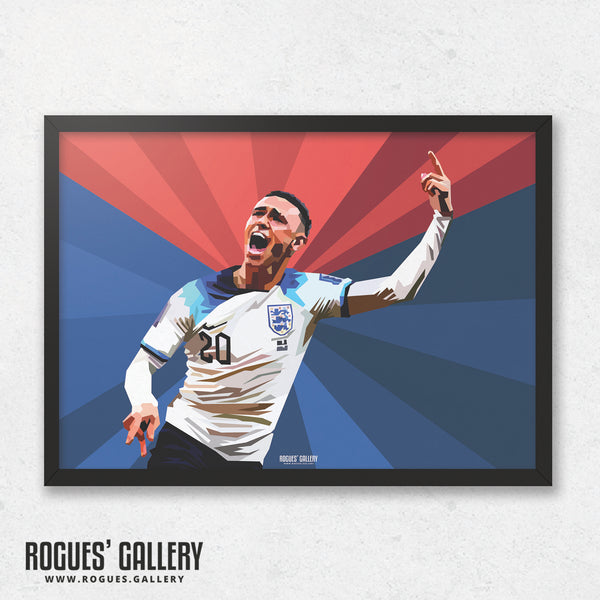 Phil Foden - Euro '24 England - A0, A2, A1 or A3 Pop Art Prints