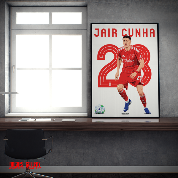 Jair Cunha Nottingham Forest centre back 23 A2 print Brazil