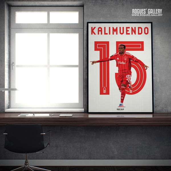 Arnaud Kalimuendo Nottingham Forest French striker 15 A2 print