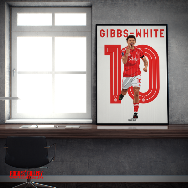 Morgan Gibbs-White Nottingham Forest hat trick celebration A2 print 10