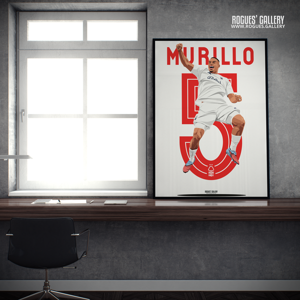 Murillo 5 Nottingham Forest Brazil centre half A2 print Anfield goal celebration