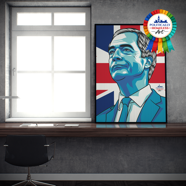 Nigel Farage Reform UK Leader modern portrait A2 print