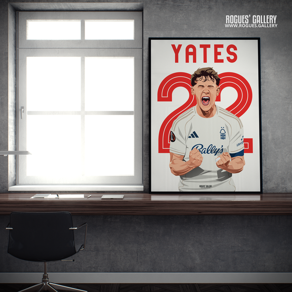 Ryan Yates Nottingham Forest captain goal A2 print Europa League celebration 22 