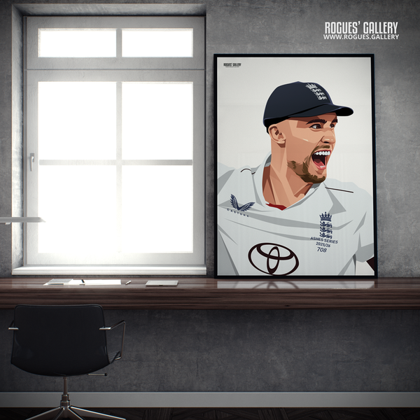 Will Jacks Ashes 2025 England batsman bowler A2 print