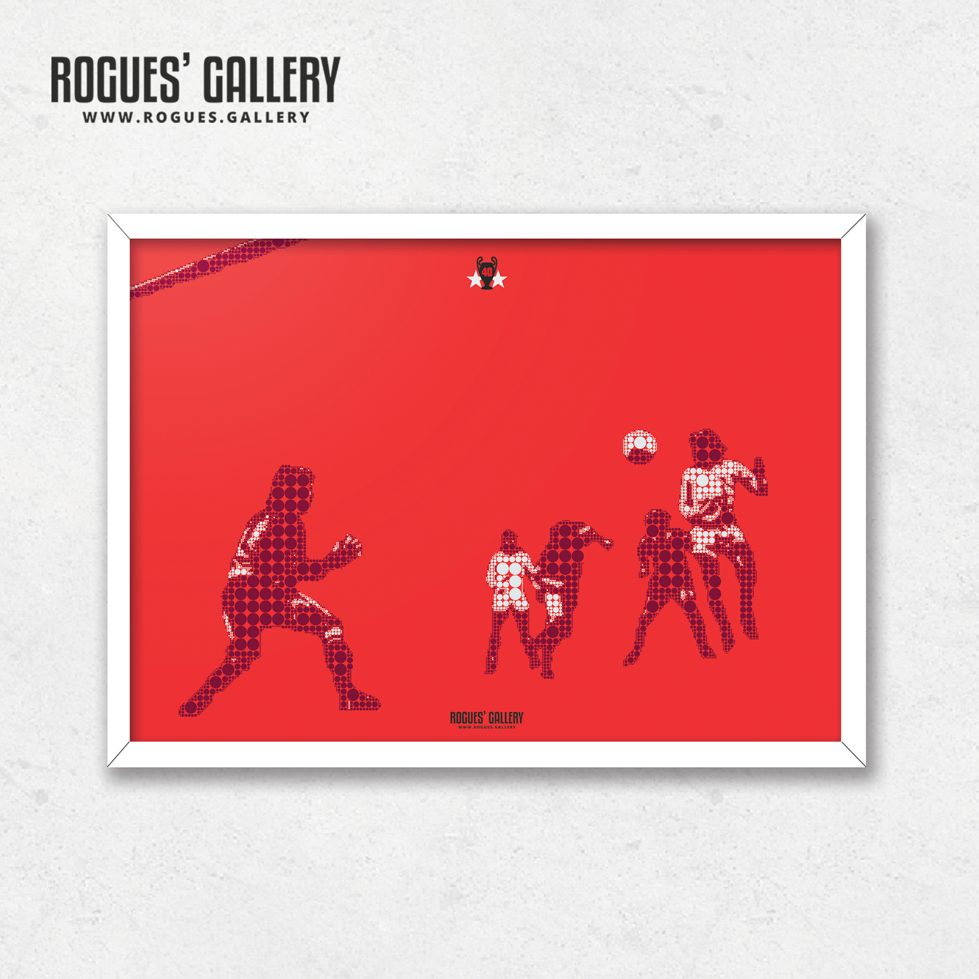 Ian Bowyer Nottingham Forest European Cup Cologne 1979 Goal minimal dots A3 print