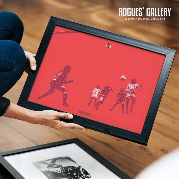 Ian Bowyer Nottingham Forest European Cup Cologne away  1979 Goal minimal dots A3 print edit art rogues gallery