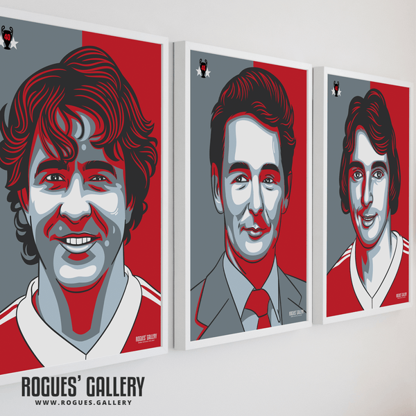 Trevor Francis Robbo John Robertson Brian Clough Nottingham Forest art A3