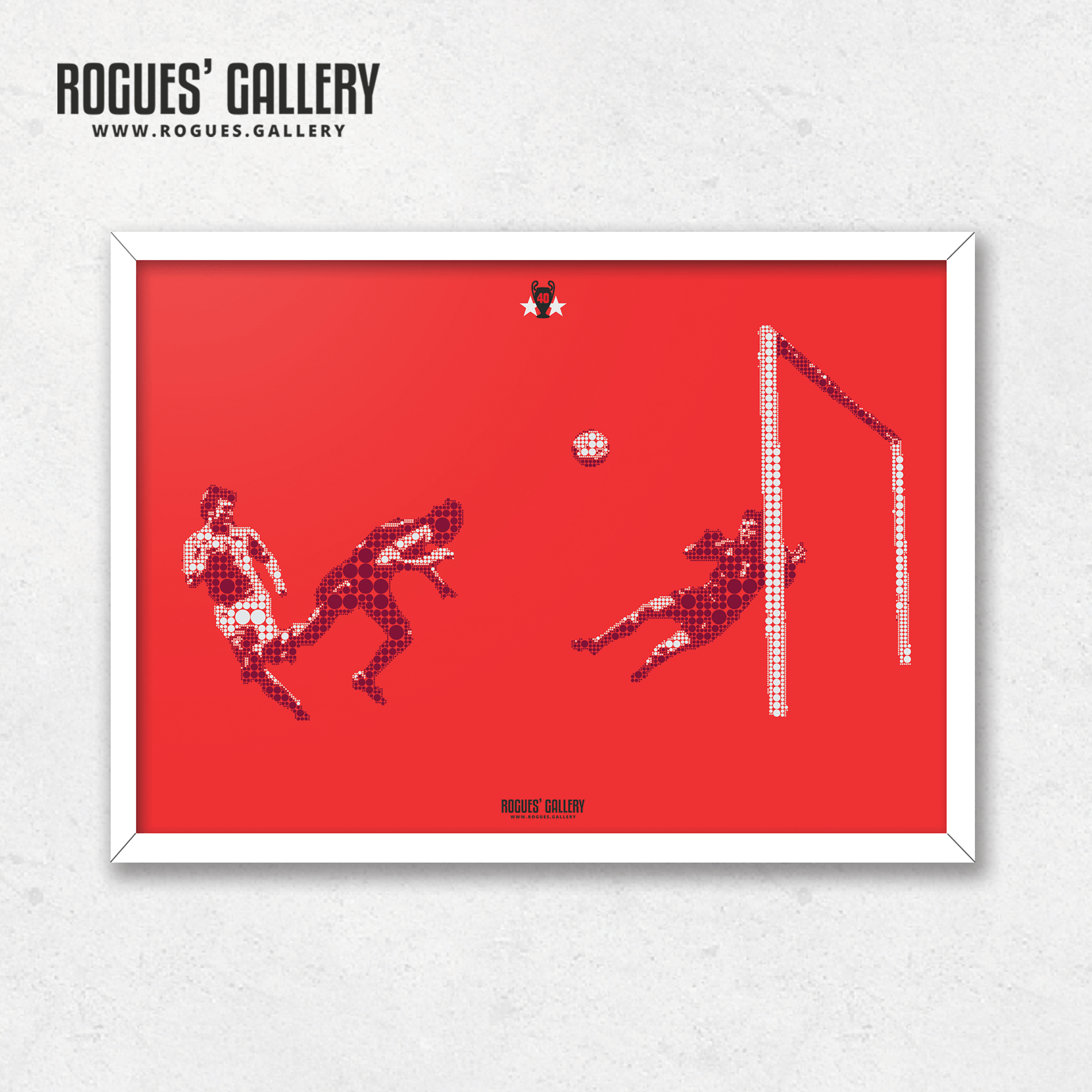 Trevor Francis Nottingham Forest European Cup Malmo 1979 Goal minimal dots A3 print