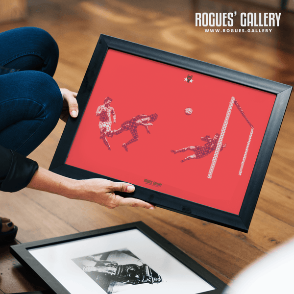 Trevor Francis Nottingham Forest European Cup Malmo 1979 Goal winner million £1M minimal dots A3 print edit NFFC