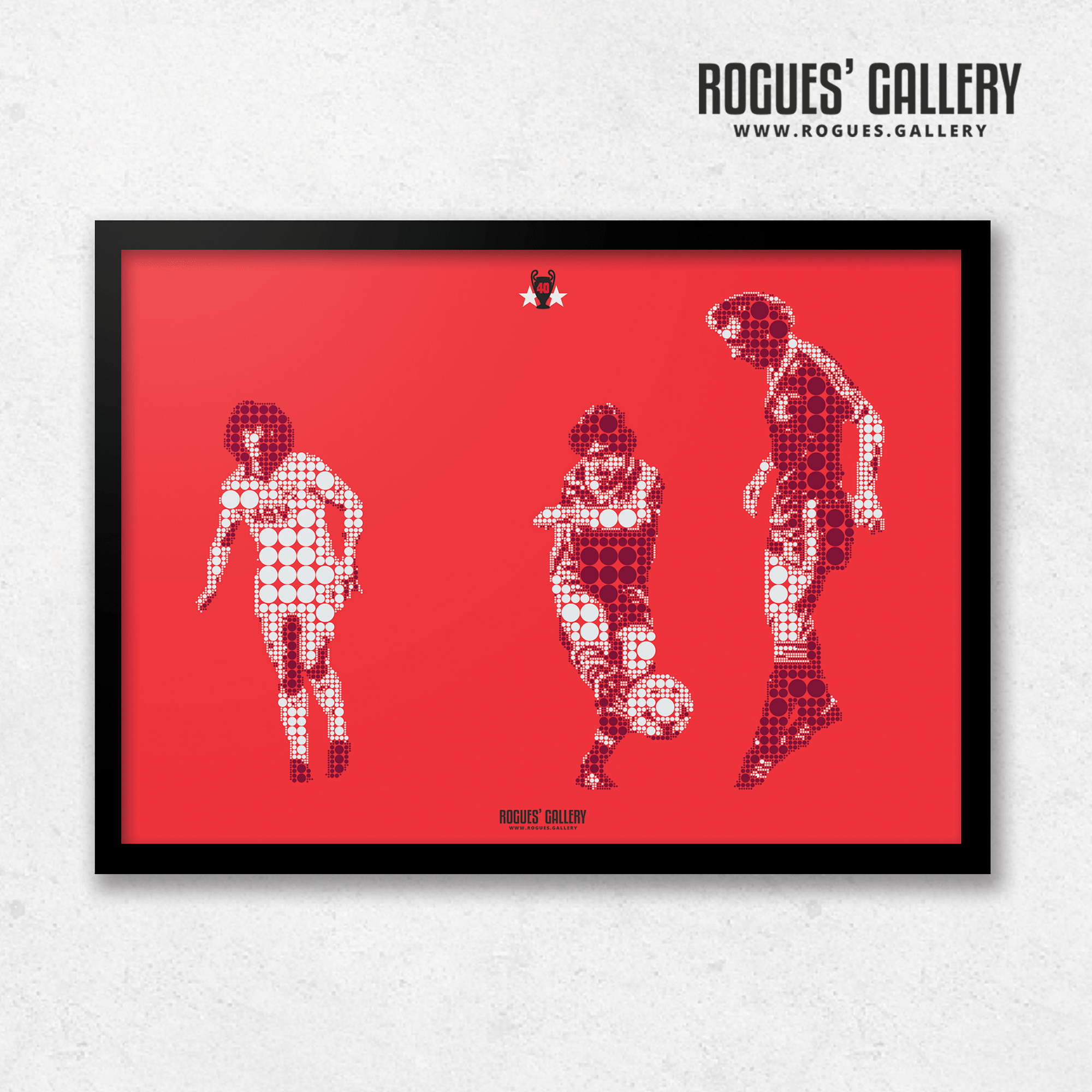 John Robertson Nottingham Forest European Cup Final 1980 Goal minimal dots A3 print