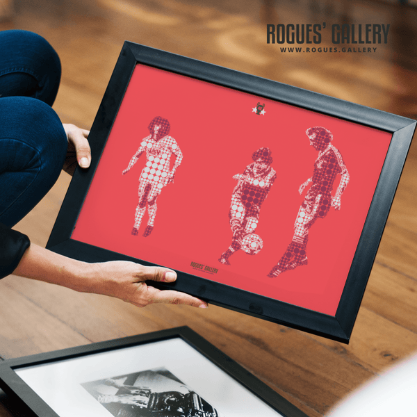 John Robertson Robbo Hamburg KeeganNottingham Forest European Cup Final 1980 Goal minimal dots A3 print edit