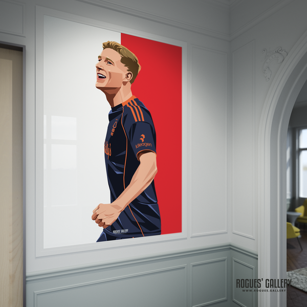 Elliot Anderson - Nottingham Forest - A0, A1, A2 or A3 Red & White Prints