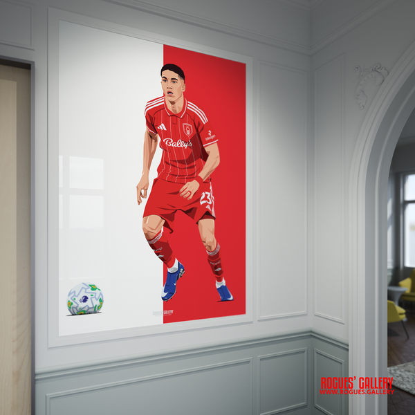 Jair Cunha Nottingham Forest defender red framed picture Brazil