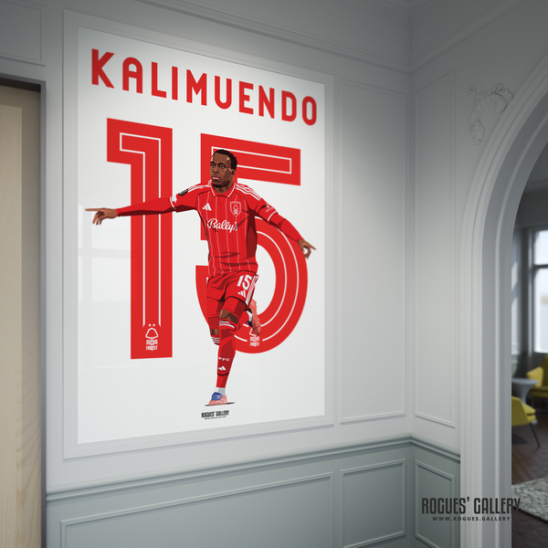 Arnaud Kalimuendo Nottingham Forest French striker 15 framed picture