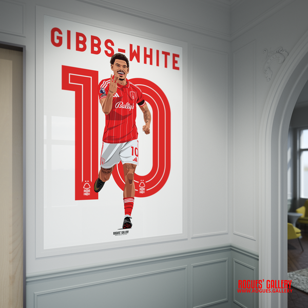 Morgan Gibbs-White Nottingham Forest framed picture hat trick celebration 10