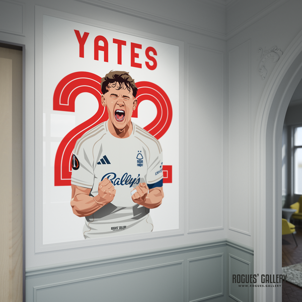 Ryan Yates Nottingham Forest captain goal framed picture Europa League celebration 22 