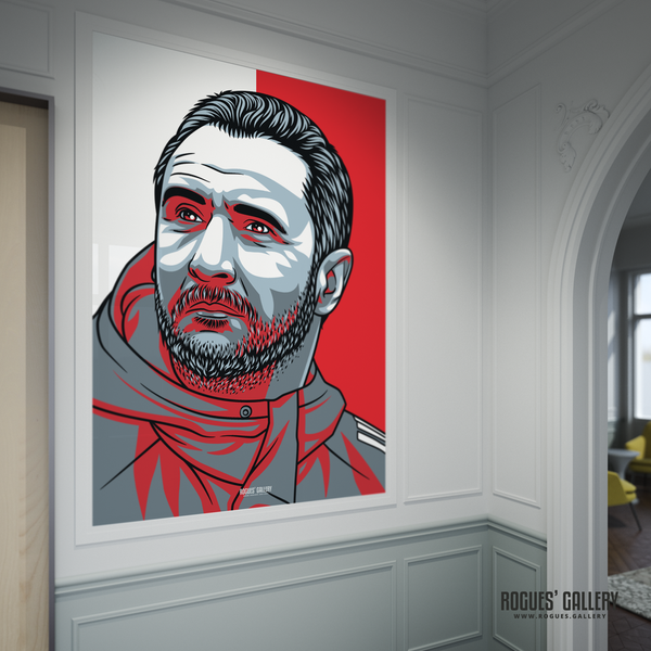 Vitor Pereira Nottingham Forest coach portrait A1 print City Ground