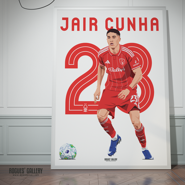 Jair Cunha Nottingham Forest centre back 23 framed picture Brazil