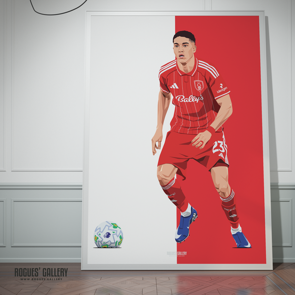 Jair Cunha Nottingham Forest defender red signed poster Brazil