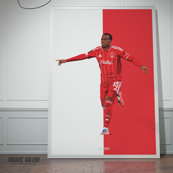 Arnaud Kalimuendo signed Nottingham Forest memorabilia French striker red poster City Ground