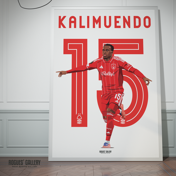 Arnaud Kalimuendo Nottingham Forest French striker 15 A0 print
