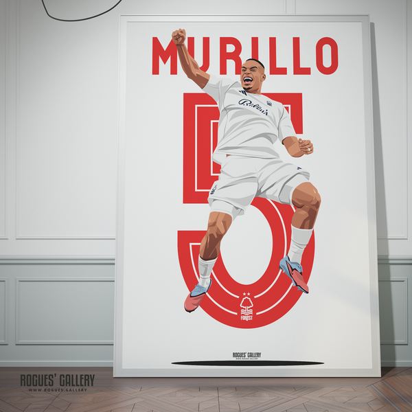 Murillo 5 Nottingham Forest Brazil centre half framed picture Anfield goal celebration