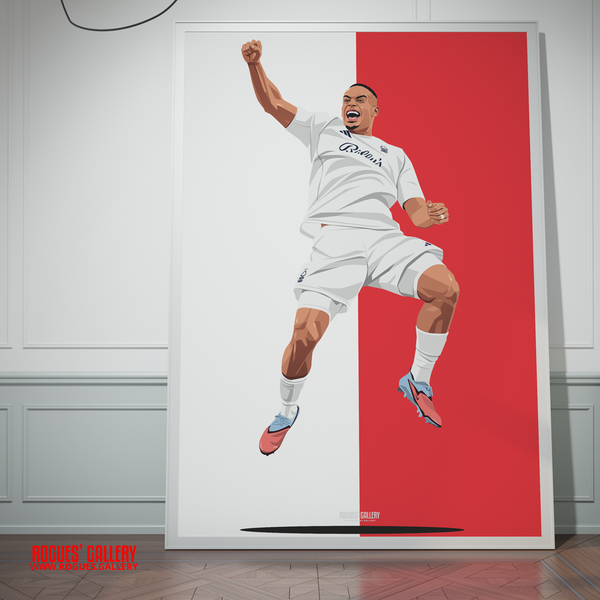 Murillo Nottingham Forest Brazil centre half framed picture  Anfield goal celebration red