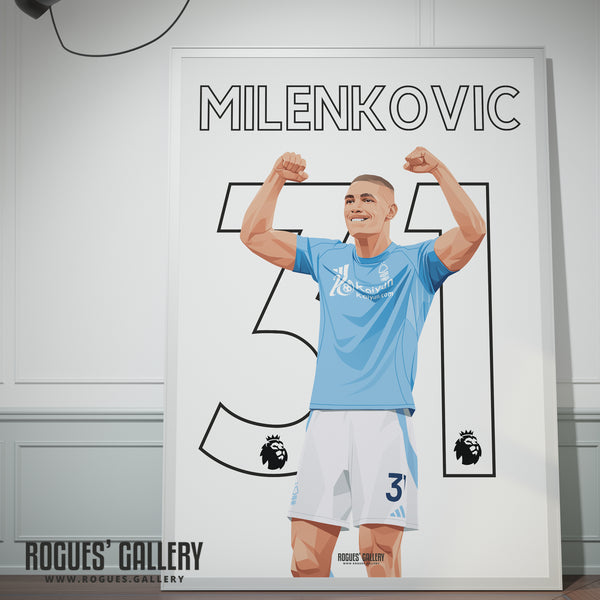 Nikola Milenkovic - Nottingham Forest - A0, A1, A2 or A3 Premier League Name & Number Prints