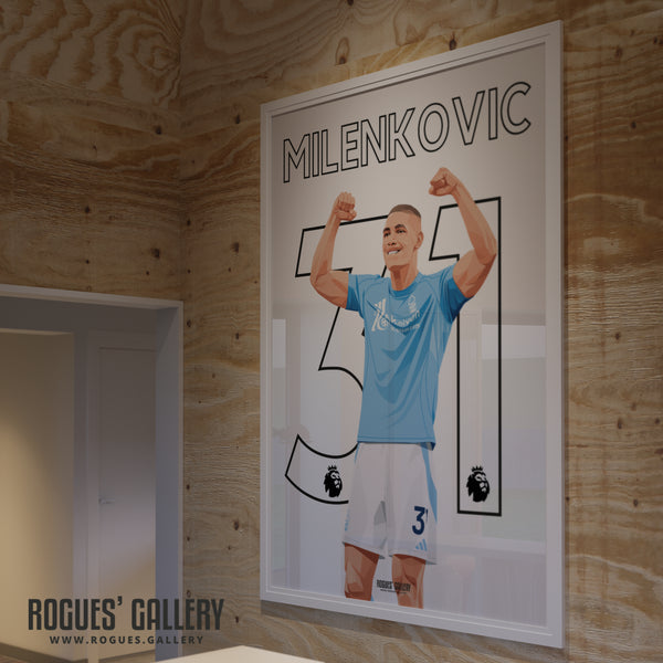 Nikola Milenkovic - Nottingham Forest - A0, A1, A2 or A3 Premier League Name & Number Prints