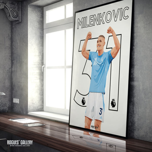 Nikola Milenkovic - Nottingham Forest - A0, A1, A2 or A3 Premier League Name & Number Prints
