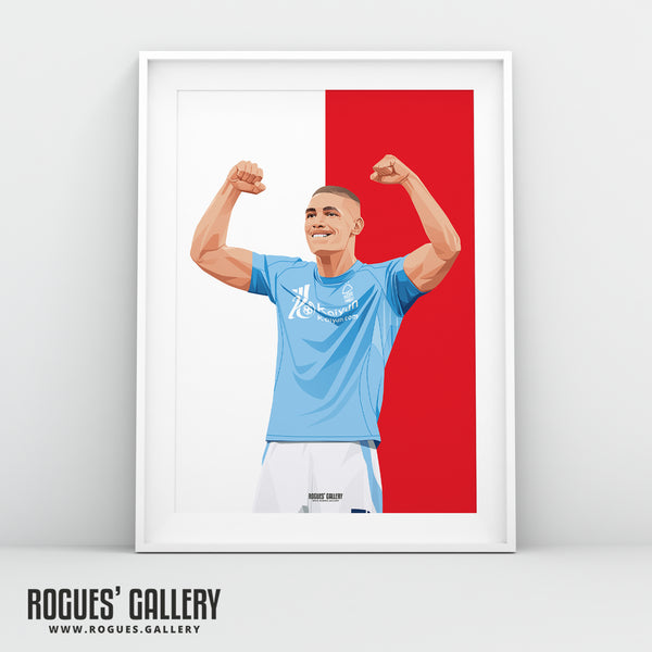 Nikola Milenkovic - Nottingham Forest - A0, A1, A2 or A3 Red & White Prints