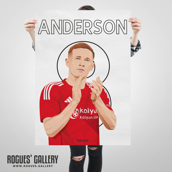 Elliot Anderson - Nottingham Forest - A0, A1, A2 or A3 Premier League Name & Number Prints