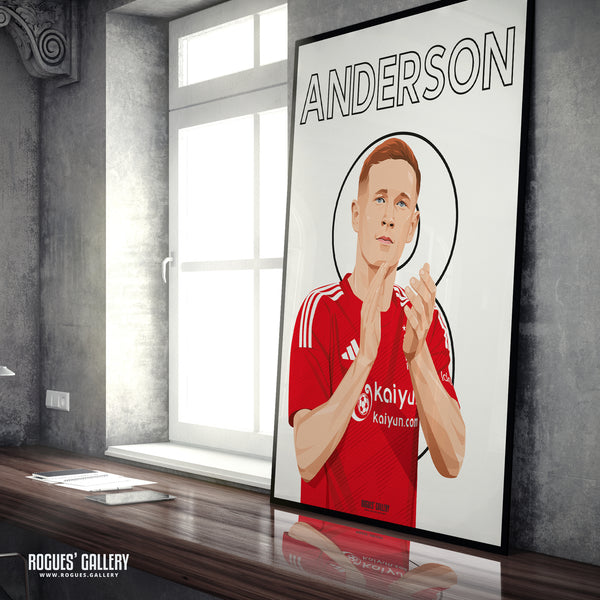 Elliot Anderson - Nottingham Forest - A0, A1, A2 or A3 Premier League Name & Number Prints