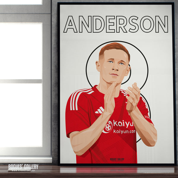 Elliot Anderson - Nottingham Forest - A0, A1, A2 or A3 Premier League Name & Number Prints