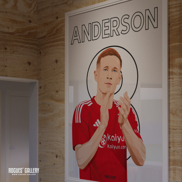 Elliot Anderson - Nottingham Forest - A0, A1, A2 or A3 Premier League Name & Number Prints