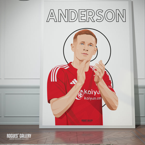Elliot Anderson - Nottingham Forest - A0, A1, A2 or A3 Premier League Name & Number Prints