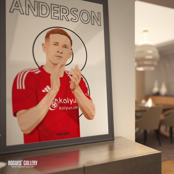 Elliot Anderson - Nottingham Forest - A0, A1, A2 or A3 Premier League Name & Number Prints