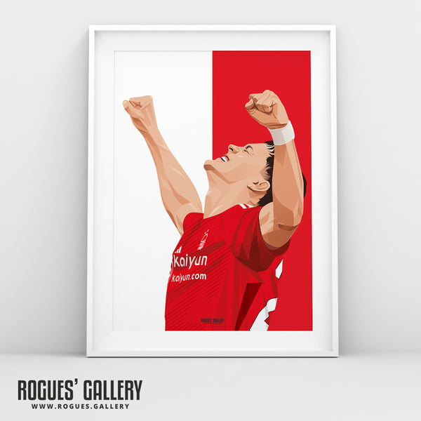 Ramon Sosa - Nottingham Forest - A0, A1, A2 or A3 Red & White Prints
