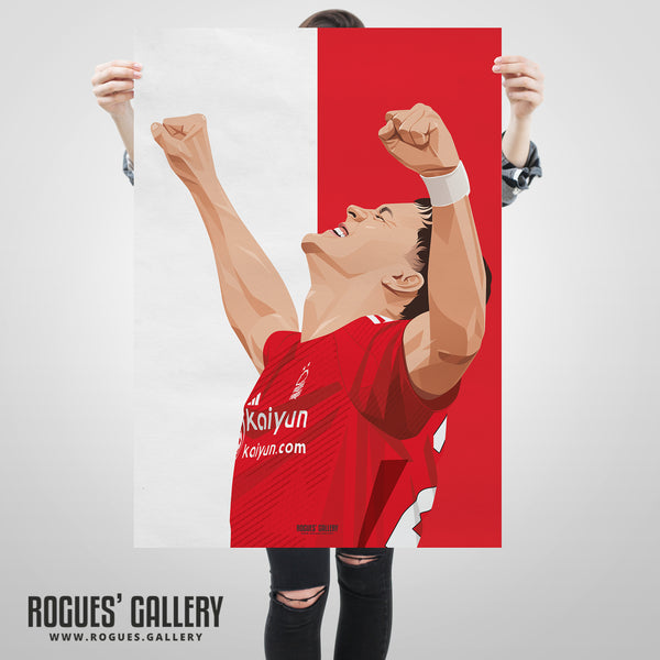 Ramon Sosa - Nottingham Forest - A0, A1, A2 or A3 Red & White Prints