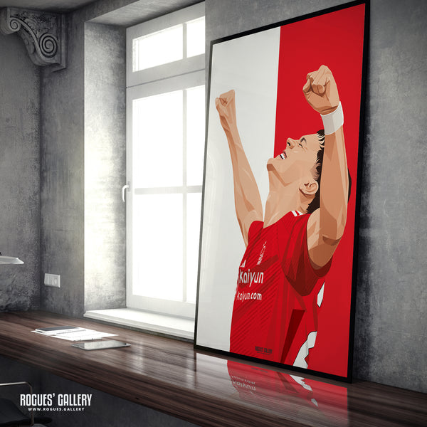 Ramon Sosa - Nottingham Forest - A0, A1, A2 or A3 Red & White Prints