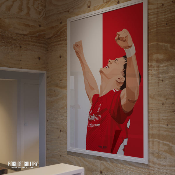 Ramon Sosa - Nottingham Forest - A0, A1, A2 or A3 Red & White Prints