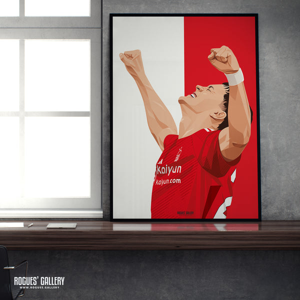 Ramon Sosa - Nottingham Forest - A0, A1, A2 or A3 Red & White Prints