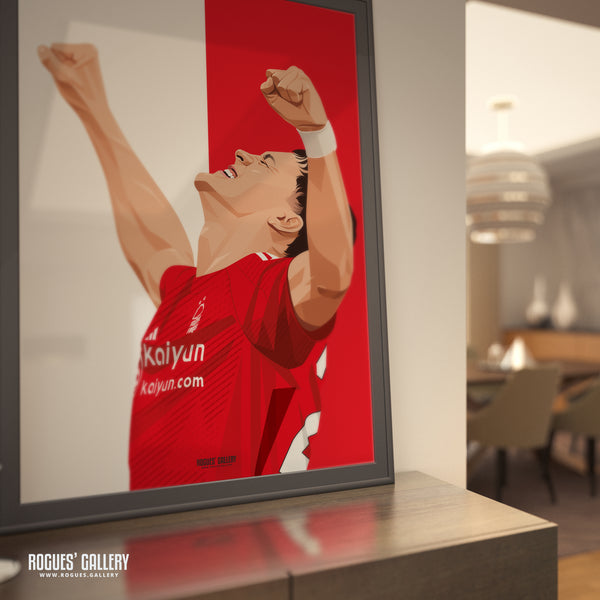 Ramon Sosa - Nottingham Forest - A0, A1, A2 or A3 Red & White Prints