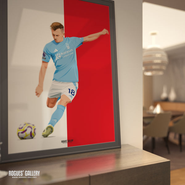 James Ward Prowse - Nottingham Forest - A0, A1, A2 or A3 Red & White Prints