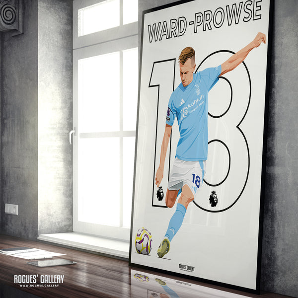 James Ward Prowse - Nottingham Forest - A0, A1, A2 or A3 Premier League Name & Number Prints