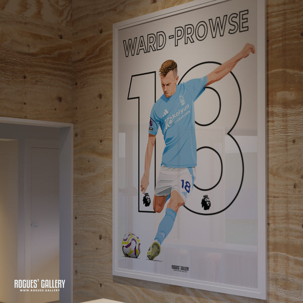 James Ward Prowse - Nottingham Forest - A0, A1, A2 or A3 Premier League Name & Number Prints