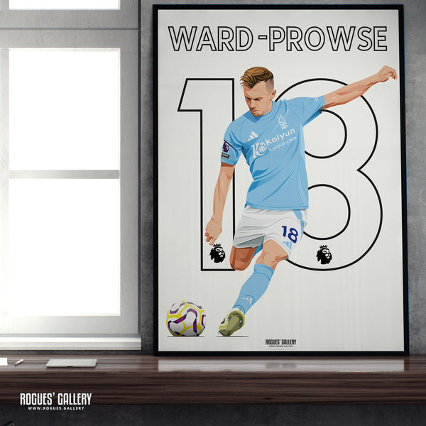 James Ward Prowse - Nottingham Forest - A0, A1, A2 or A3 Premier League Name & Number Prints